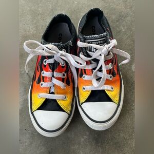 Converse Chuck Taylor All Star Flame Black White Kids Youth Size 13